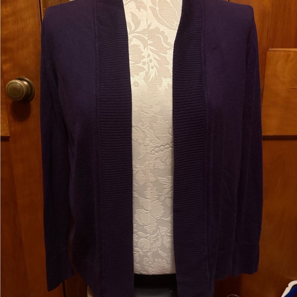 Worthington Purple Cardigan Sweater Classic Style - Picture 2 of 6